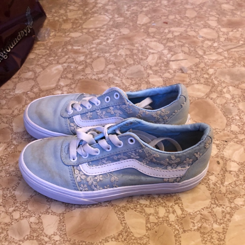 Flower blue vans